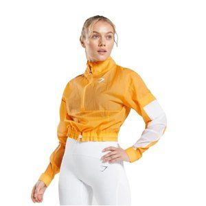 GYMSHARK Women's‎ Pulse Woven Full Zip Jacket SIZE MEDIUM Apricot Orange NWOT